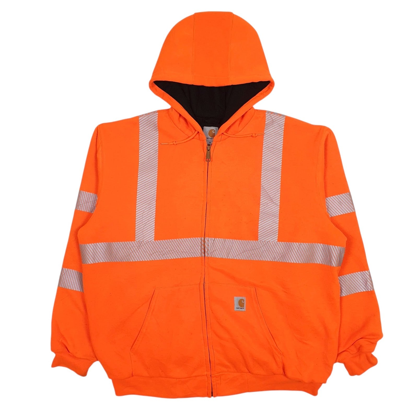 Mens Orange Carhartt Workwear Hi-Vis Full Zip Jumper