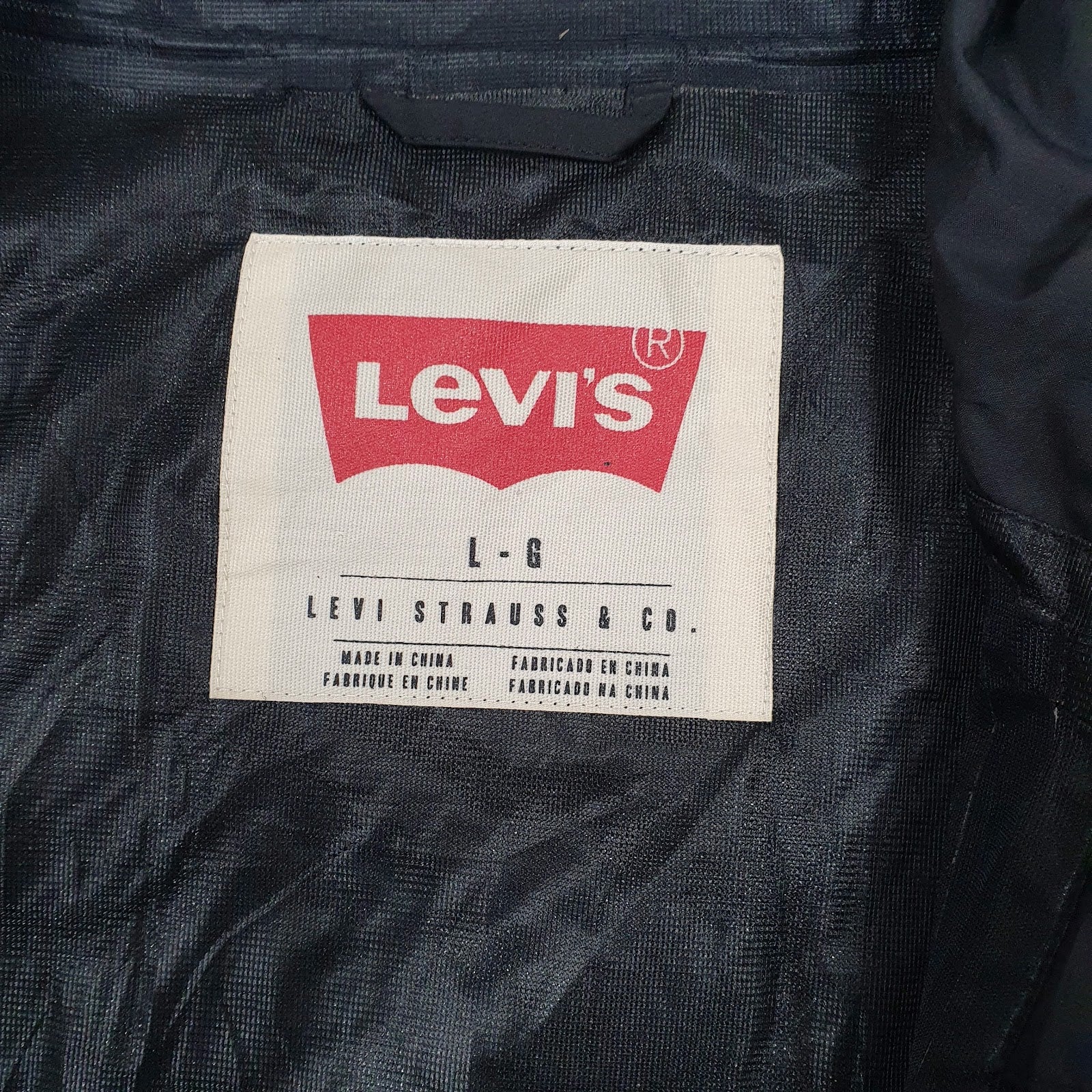 Mens Black Levis   Coat