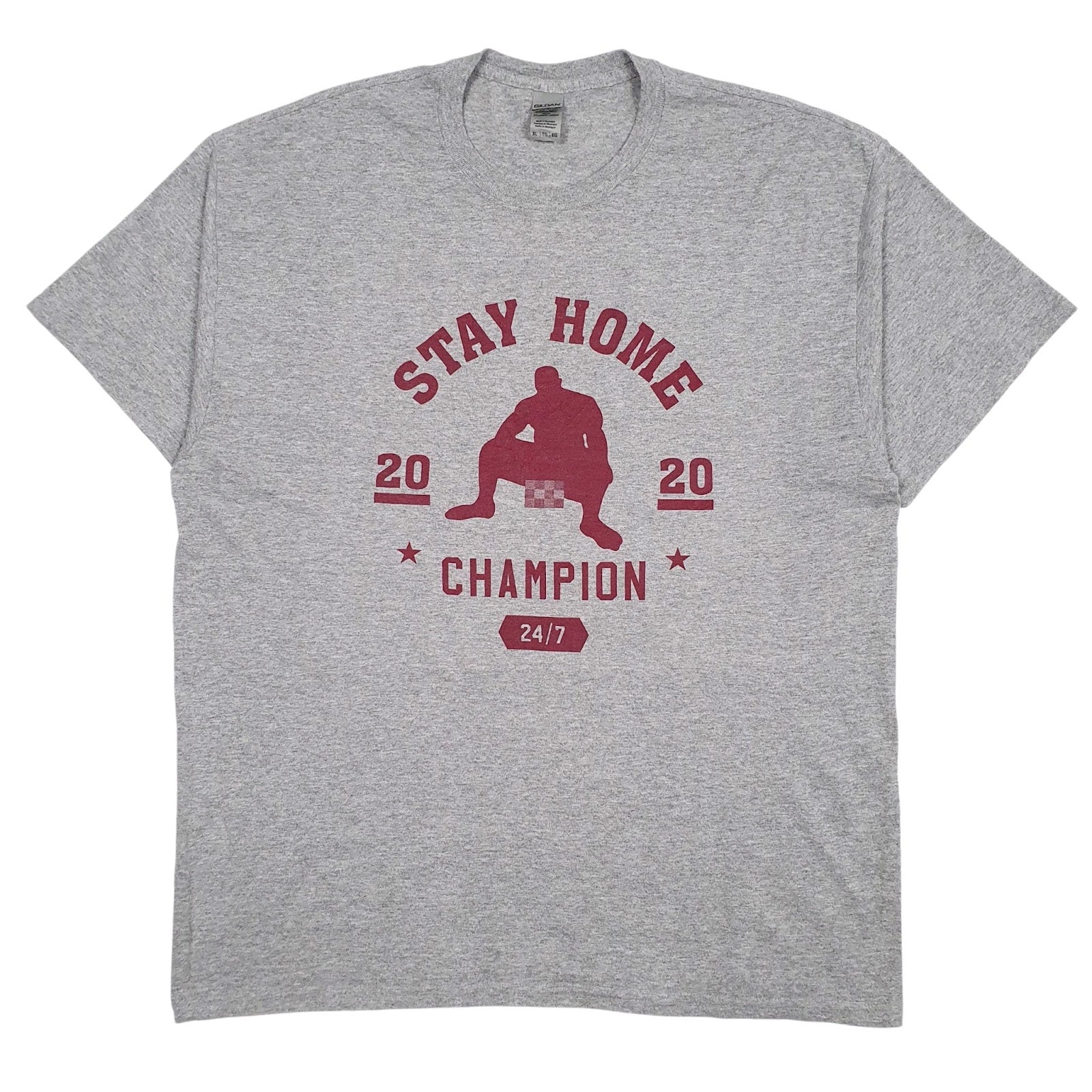 Mens Grey Gildan  Short Sleeve T Shirt