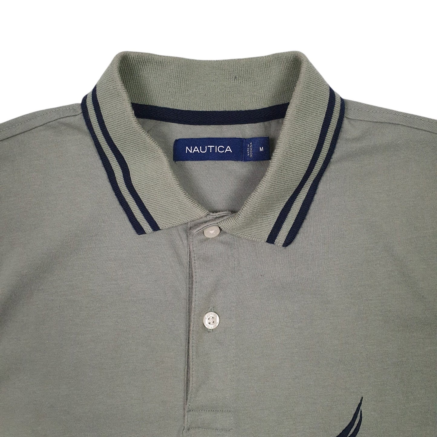 Mens Green Nautica  Hoodie Polo Shirt