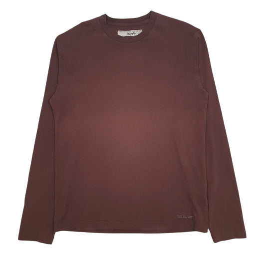 Mens Brown Wrangler  Long Sleeve T Shirt