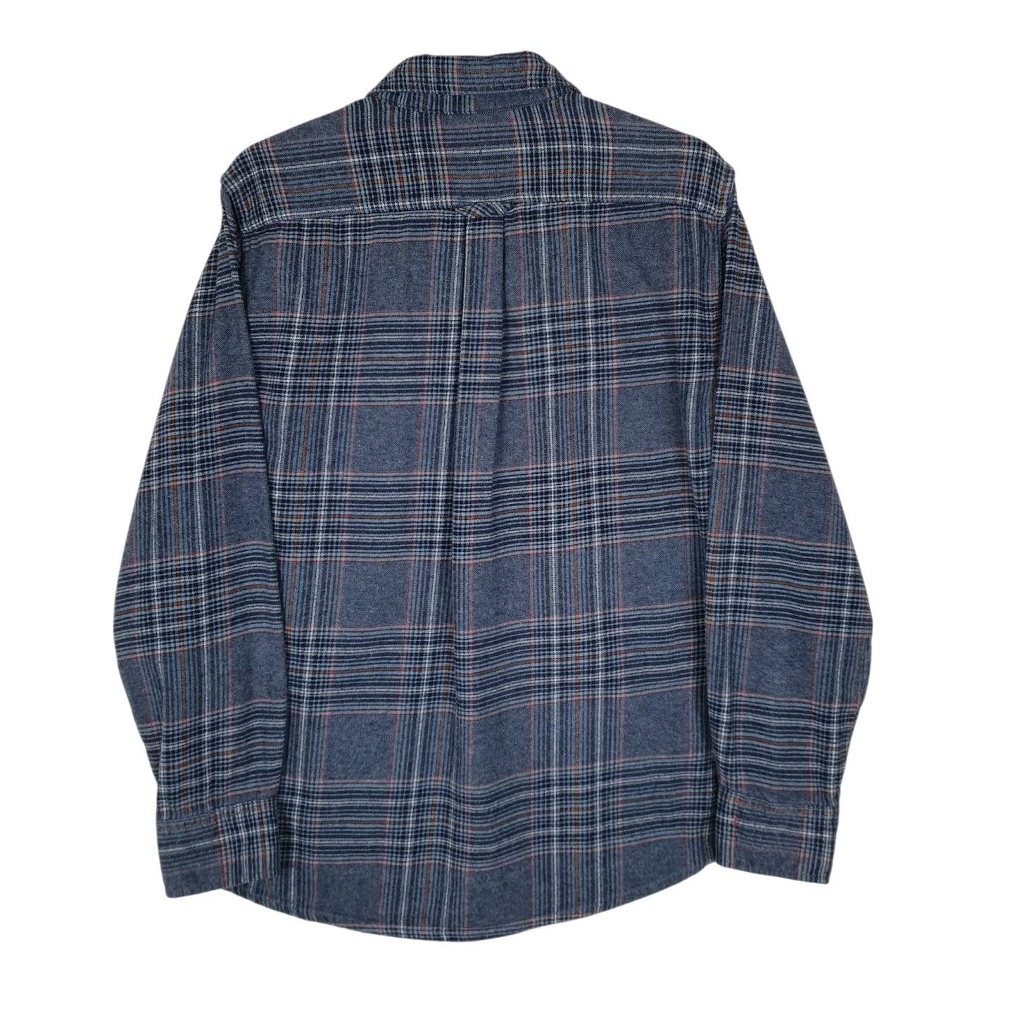 Mens Blue Eddie Bauer Heavyweight Plaid Flannel  Shirt