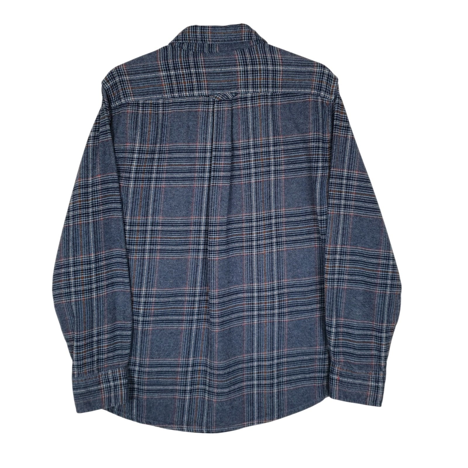 Mens Blue Eddie Bauer Heavyweight Plaid Flannel  Shirt