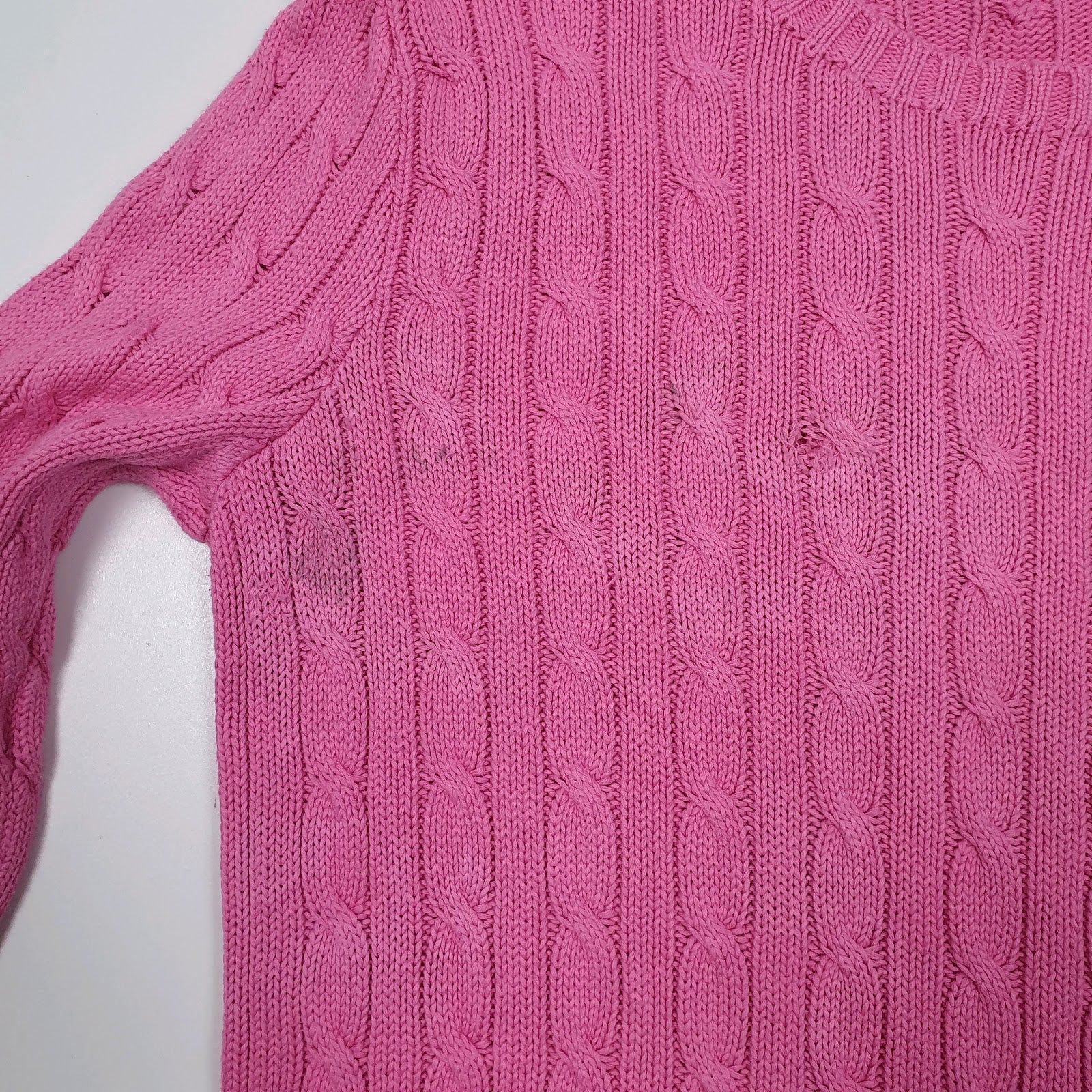 Womens Pink Ralph Lauren Sport Cable Knit Crewneck Jumper
