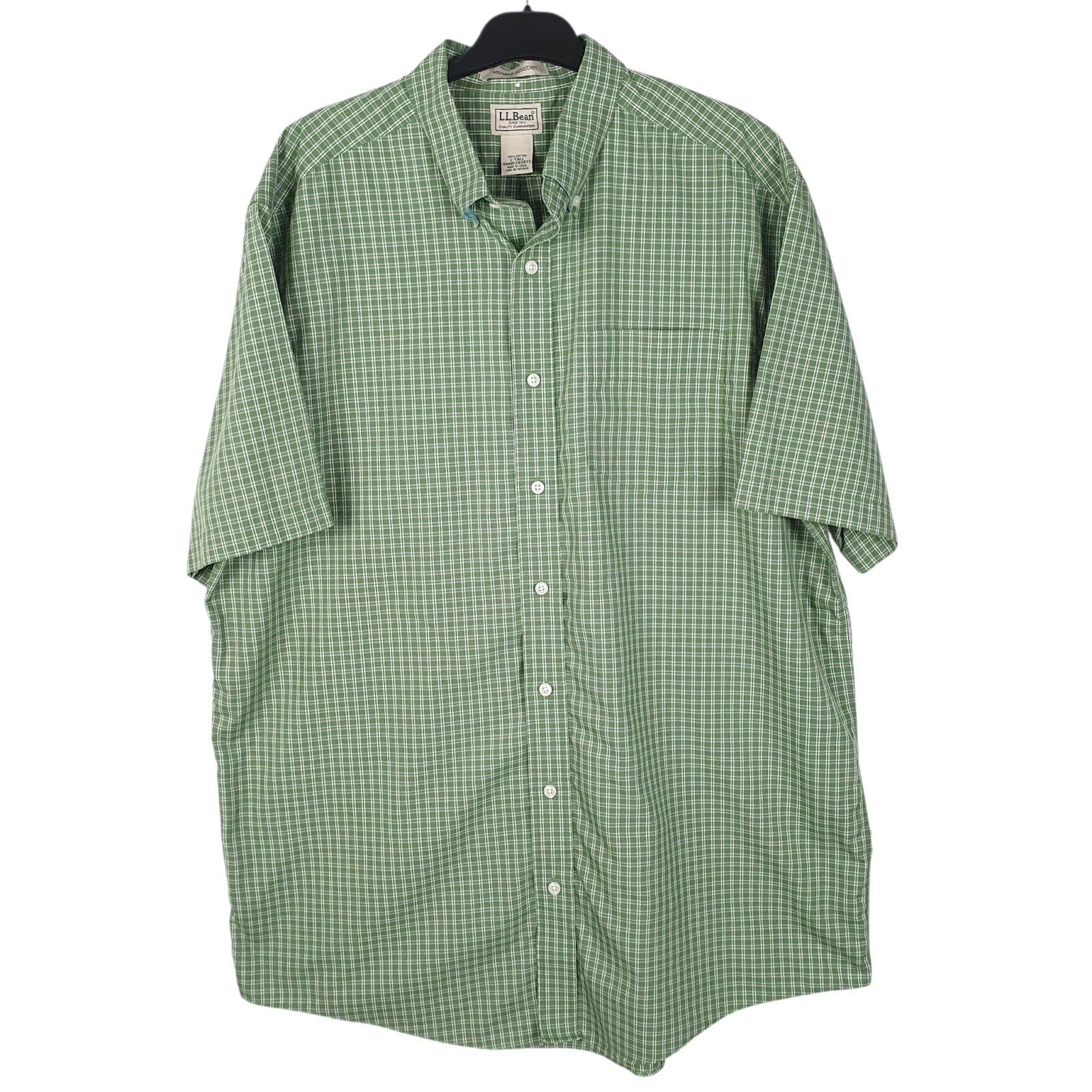 Mens Green L.L.Bean  Short Sleeve Shirt
