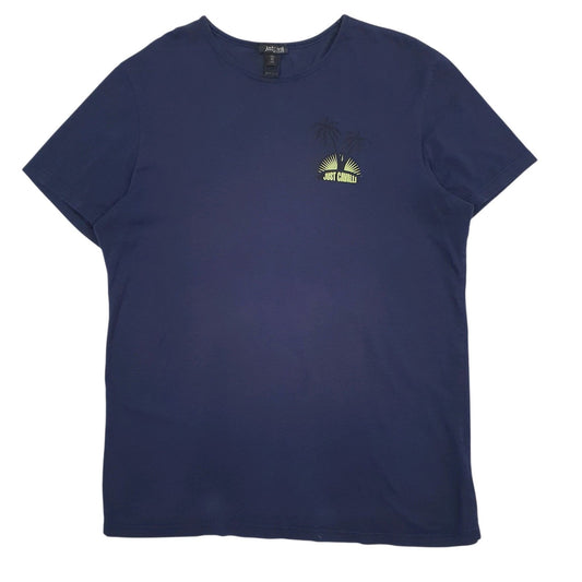 Mens Navy Just Cavalli Beach Short Sleeve T Shirt