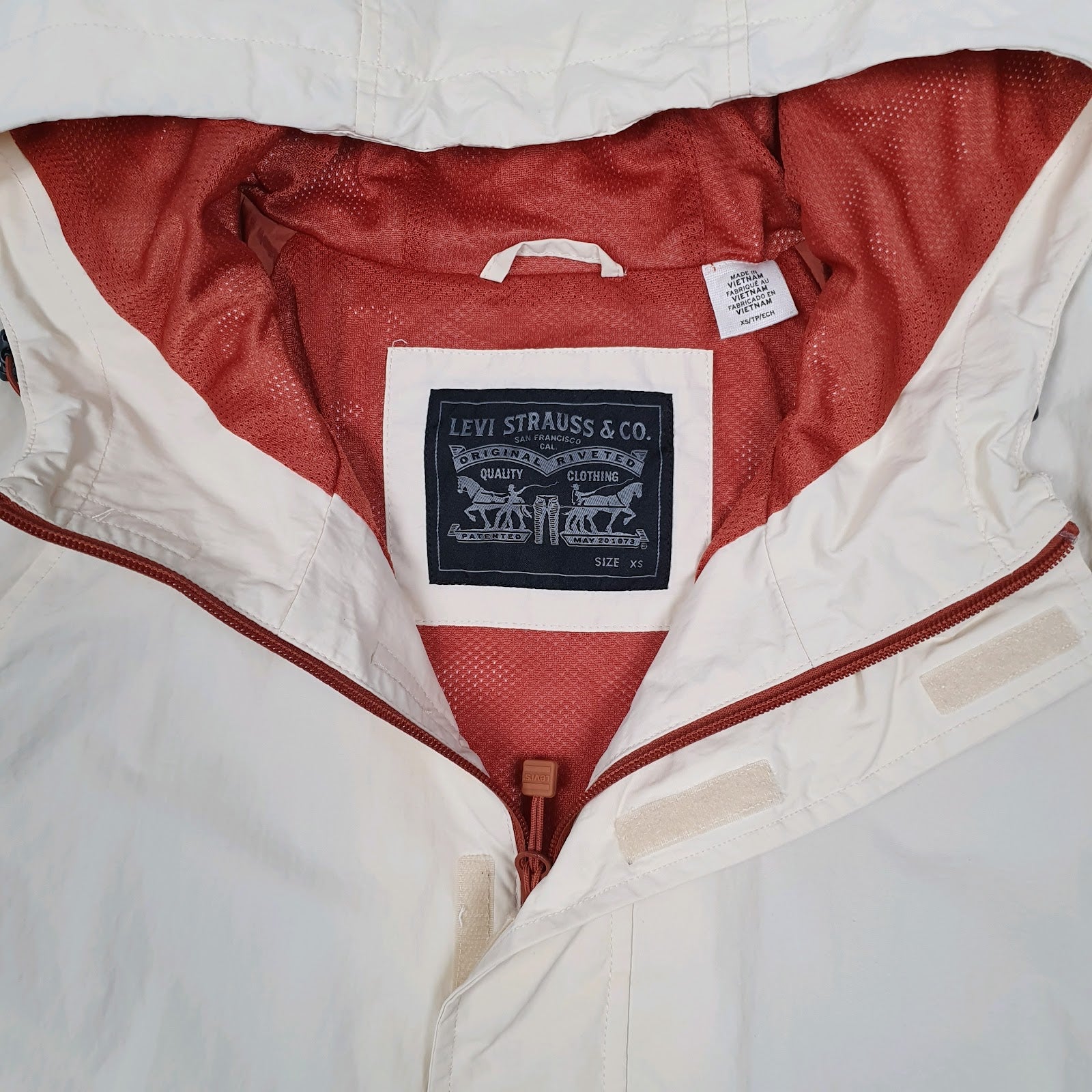 Mens Cream Levis Pullover  Coat