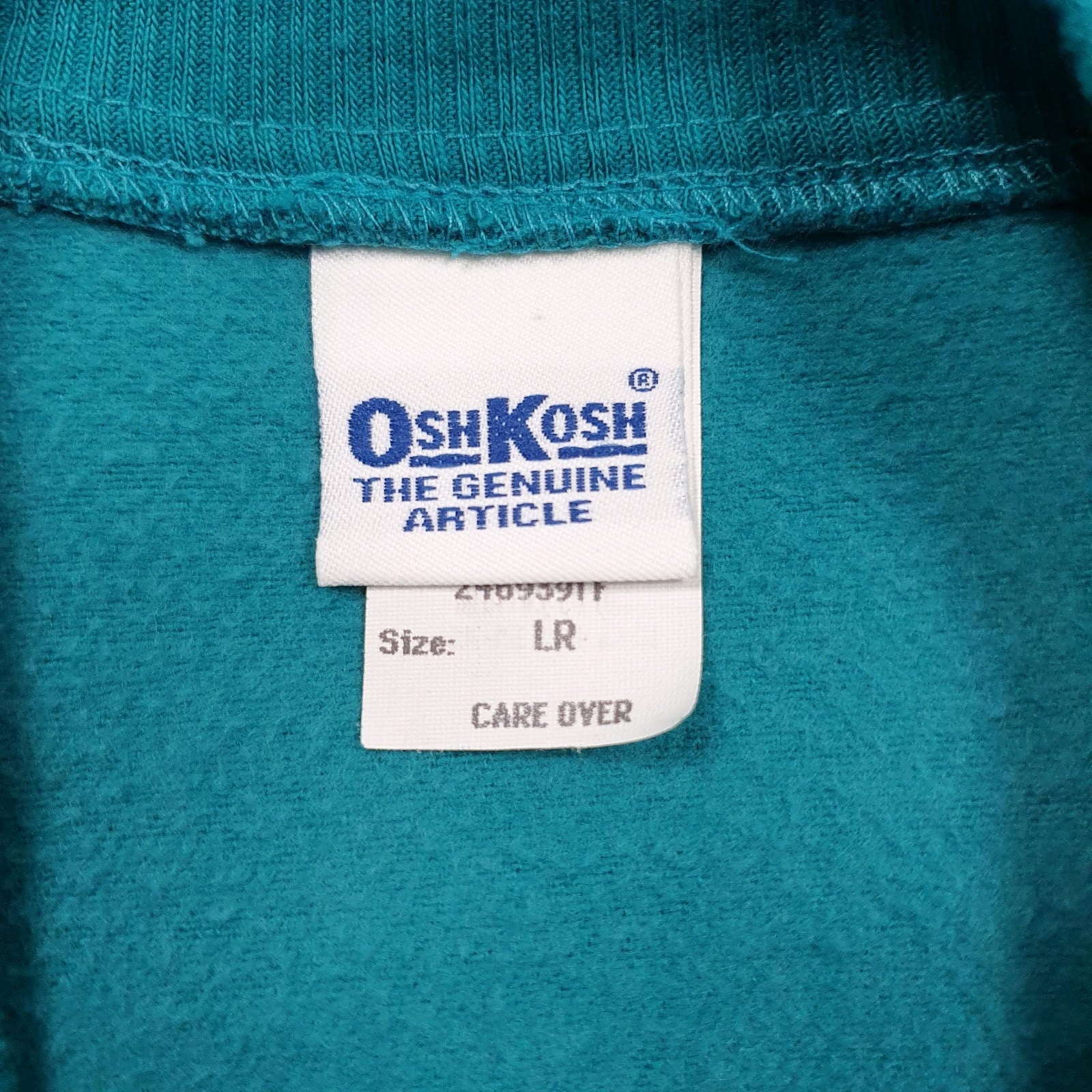 Mens Blue Osh Kosh Button Up Vintage 90s Made In USA Quarter Zip Jumper