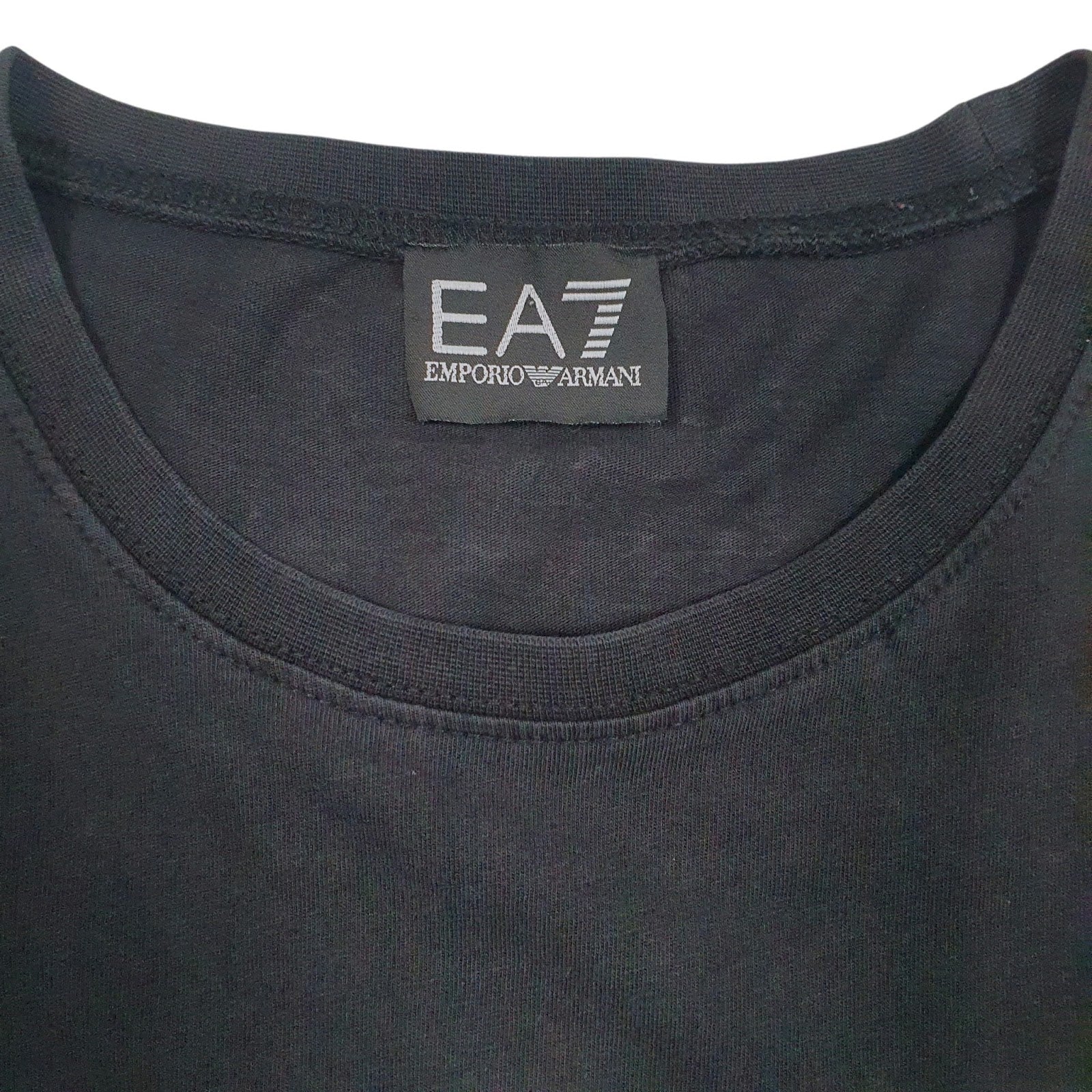 Mens Black Emporio Armani Spellout  T Shirt