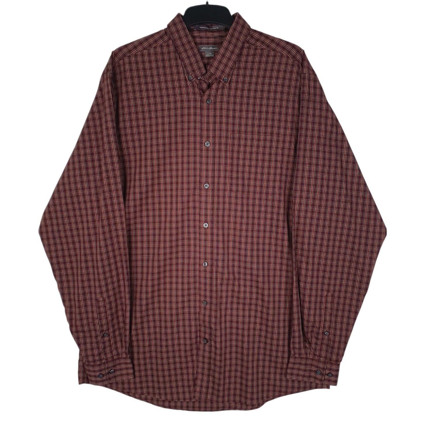 Mens Burgundy Eddie Bauer  Long Sleeve Shirt