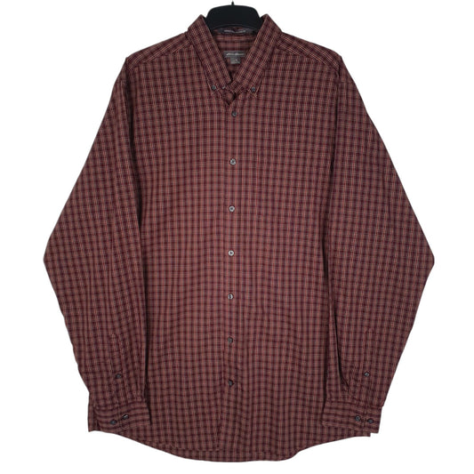 Mens Burgundy Eddie Bauer  Long Sleeve Shirt