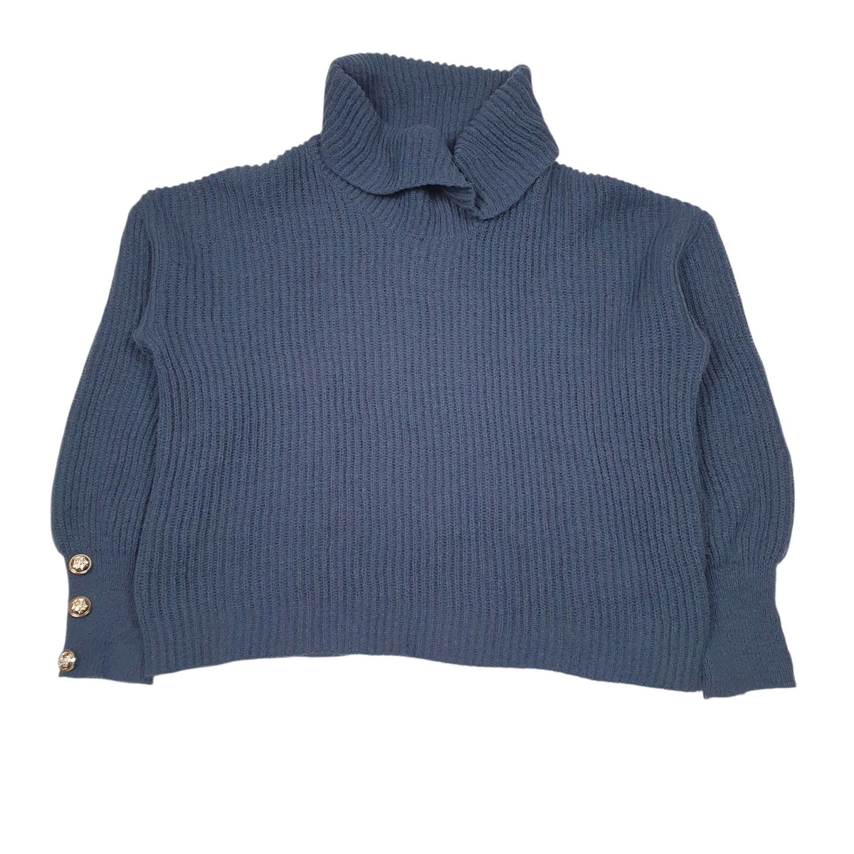 Womens Blue Unbranded Knit Turtle Neck Jumper
