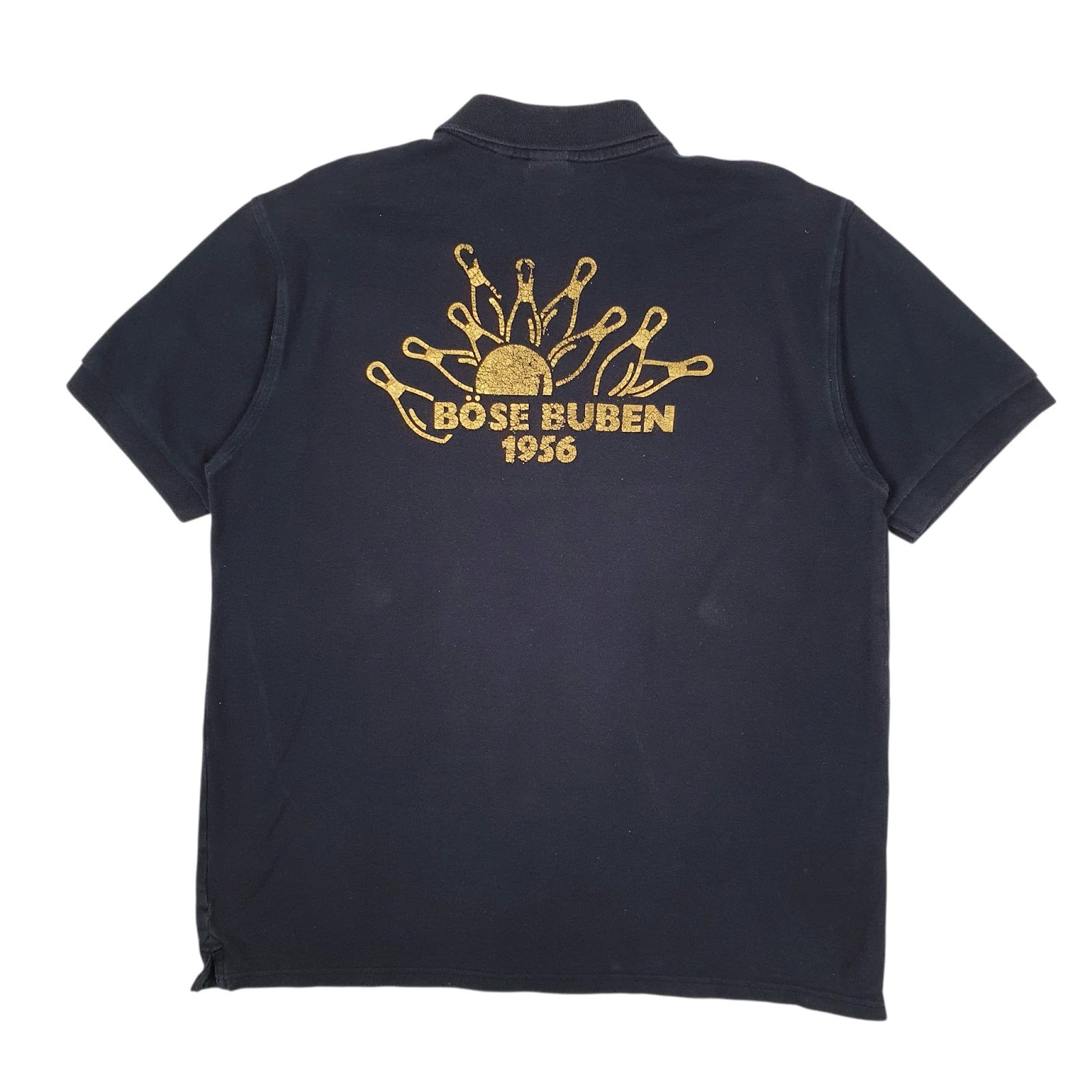 Mens Navy Russell Athletic Bowling Cardigan Polo Shirt