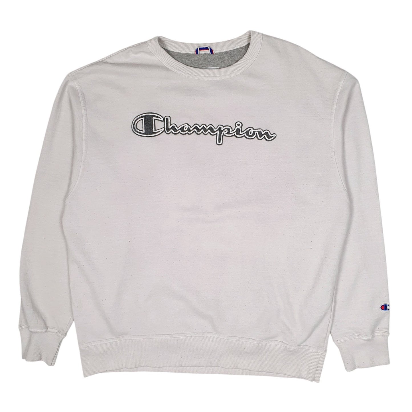 Mens White Champion  Crewneck Jumper