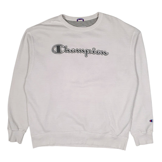 Mens White Champion  Crewneck Jumper