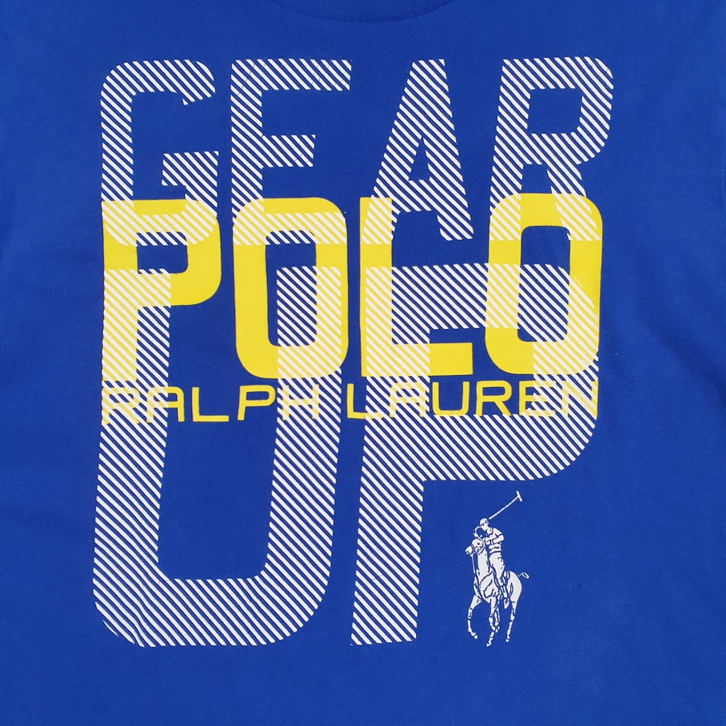 Mens Blue Polo Ralph Lauren Spellout  T Shirt