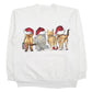 Mens White Oneita Graphic Vintage Christmas Crewneck Jumper