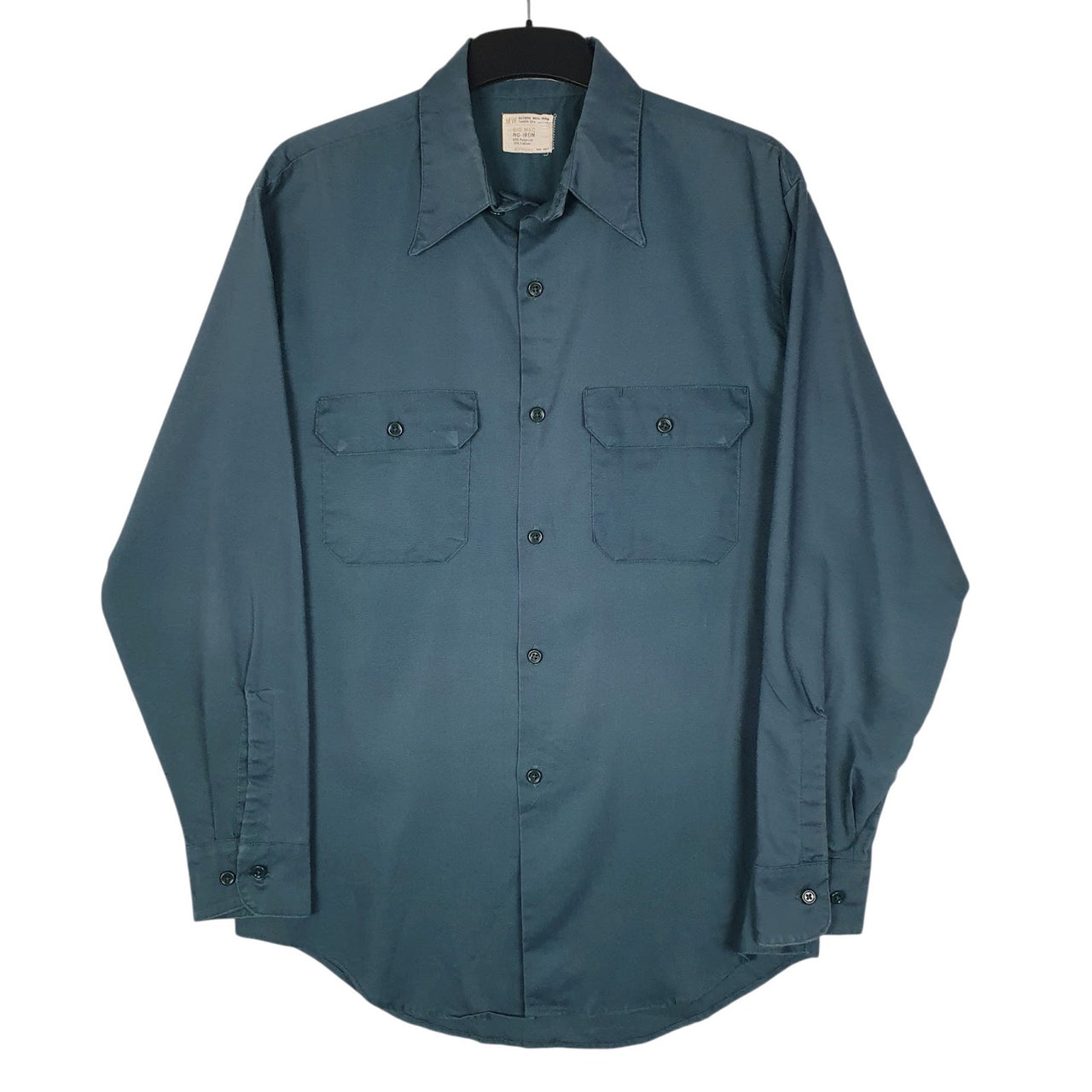 Mens Green Big Mac JC Penney Vintage 1970s Long Sleeve Shirt
