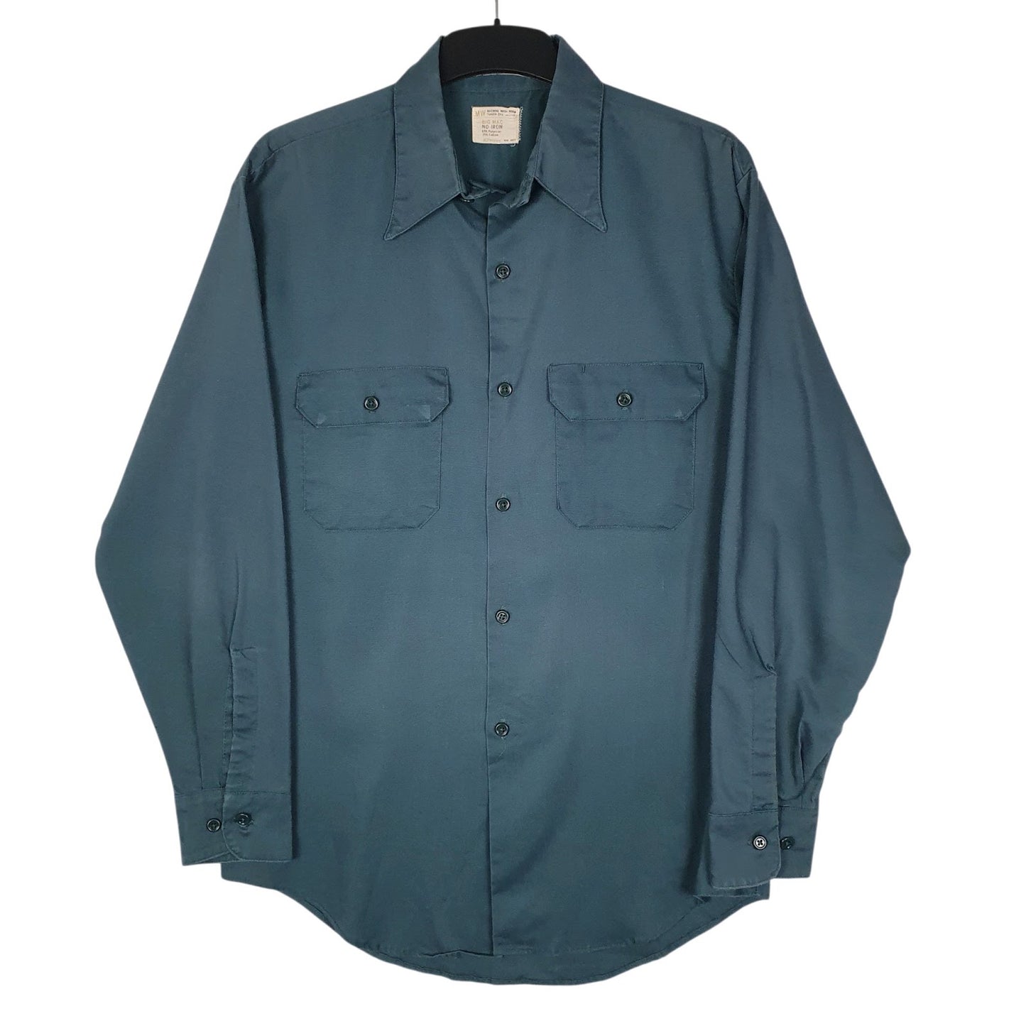 Mens Green Big Mac JC Penney Vintage 1970s Long Sleeve Shirt