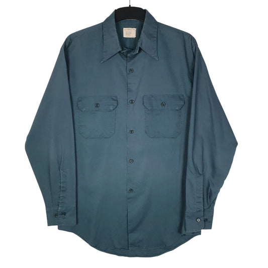 Mens Green Big Mac JC Penney Vintage 1970s Long Sleeve Shirt