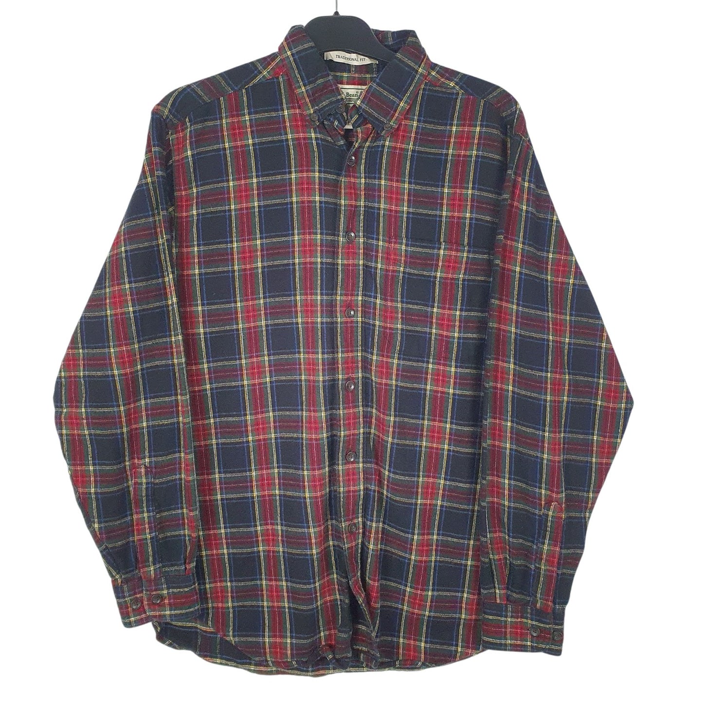 Mens Black L.L.Bean Flannel Long Sleeve Shirt