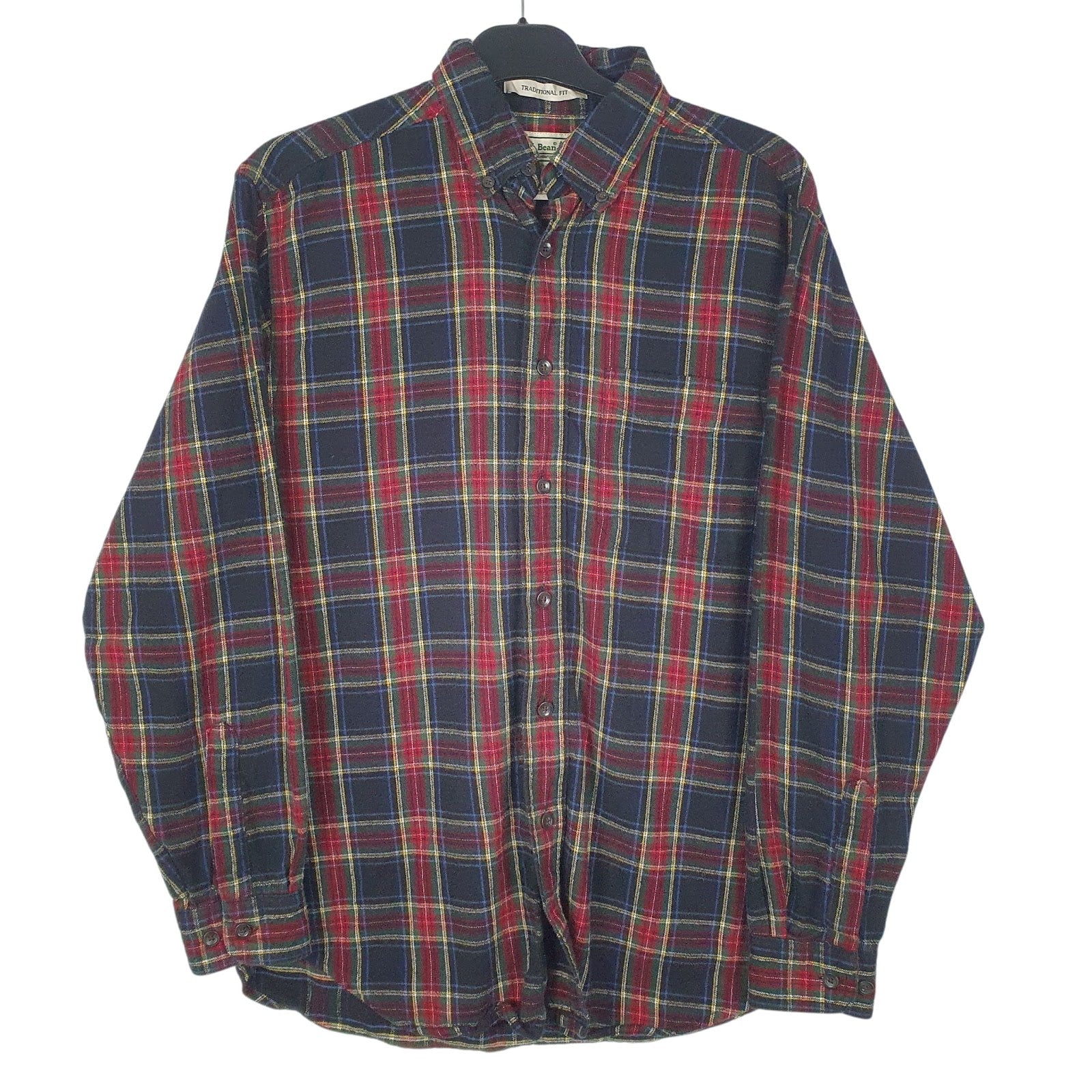 Mens Black L.L.Bean Flannel Long Sleeve Shirt