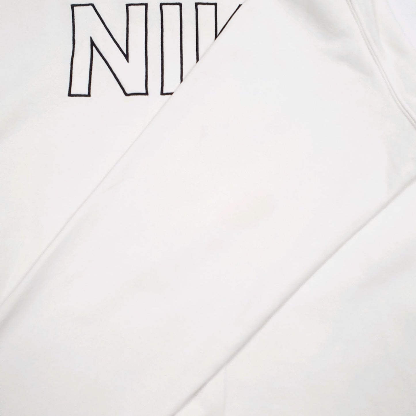 Mens White Nike Spellout Crewneck Jumper