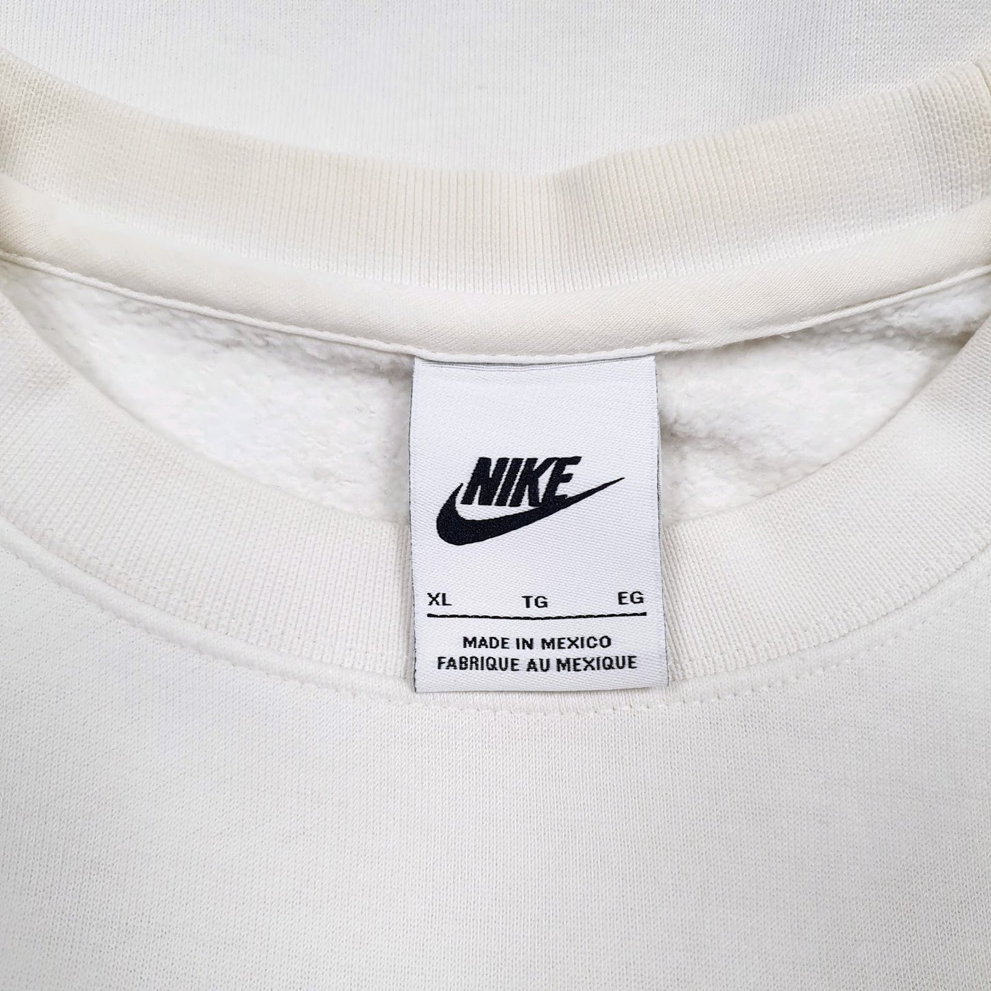 Mens White Nike Spellout Crewneck Jumper