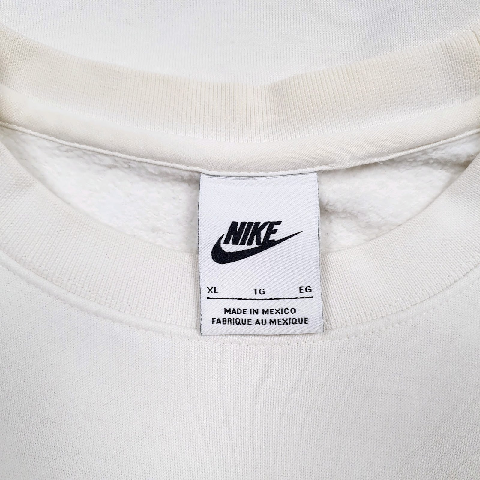 Mens White Nike Spellout Crewneck Jumper