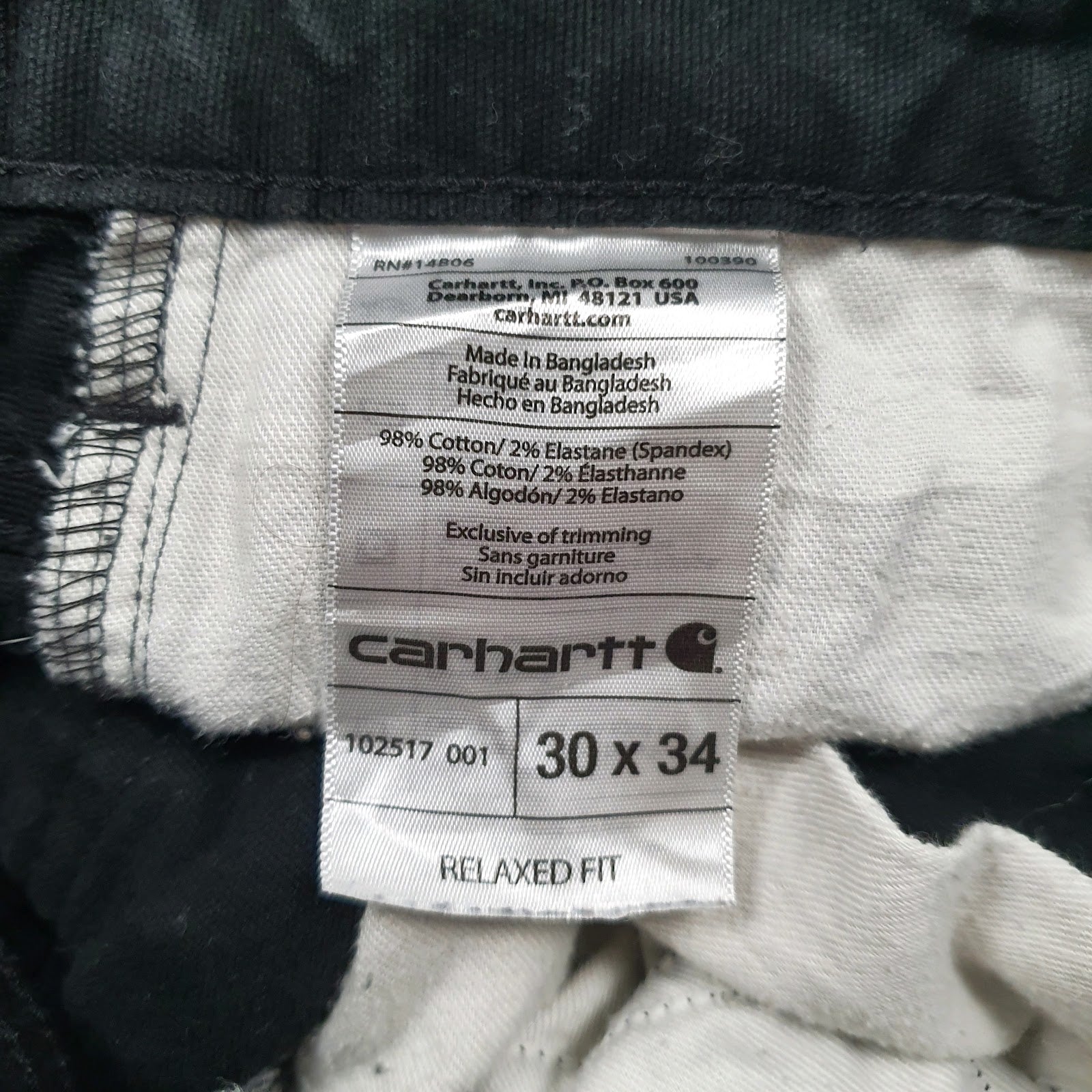 Mens Black Carhartt   Trousers