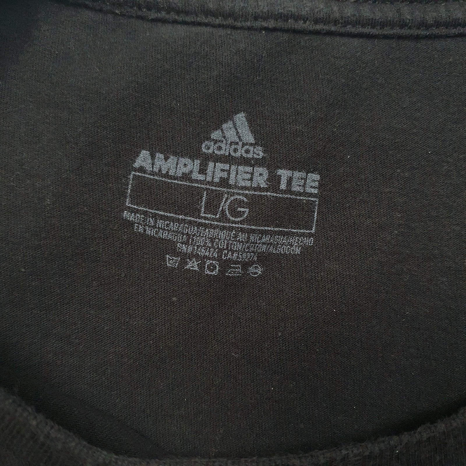 Mens Black Adidas Spellout  T Shirt