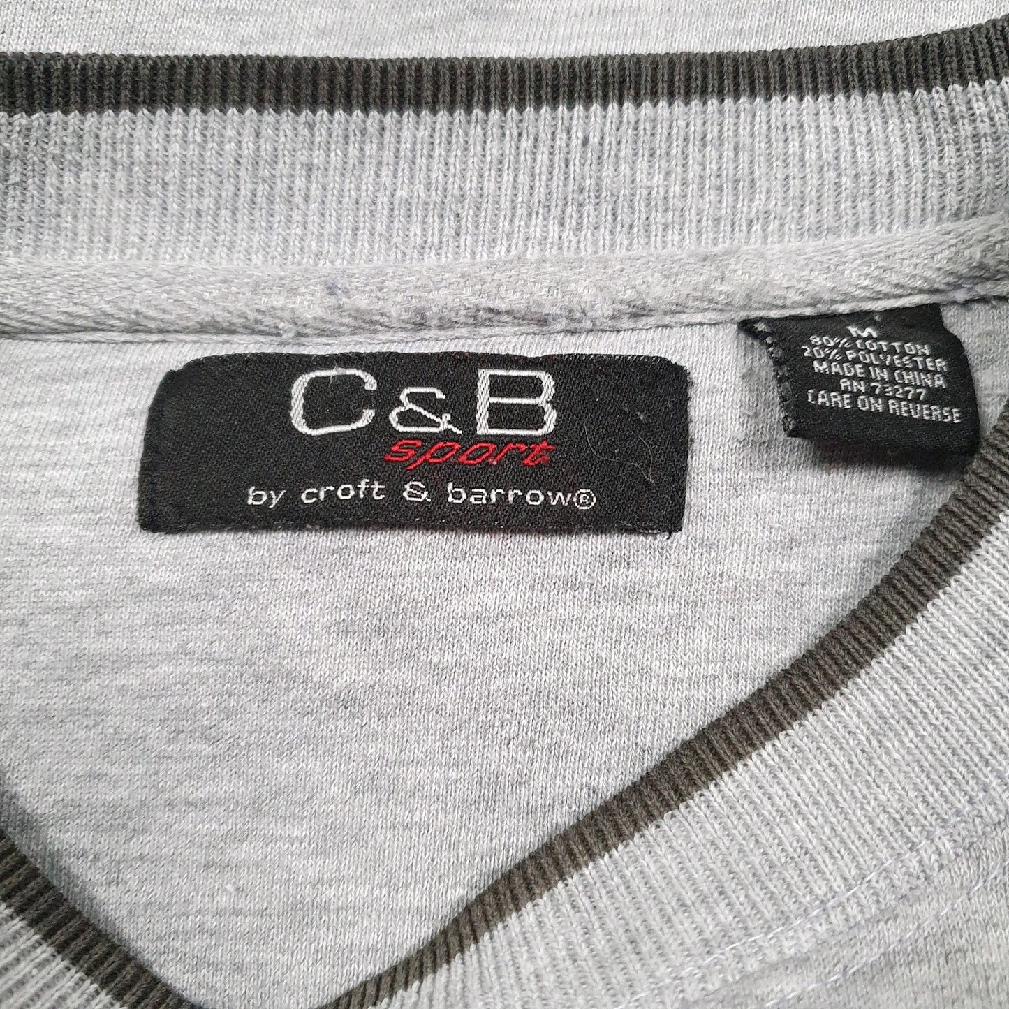 Mens Grey Croft & Barrow Graphic Embroidered Hoodie Jumper