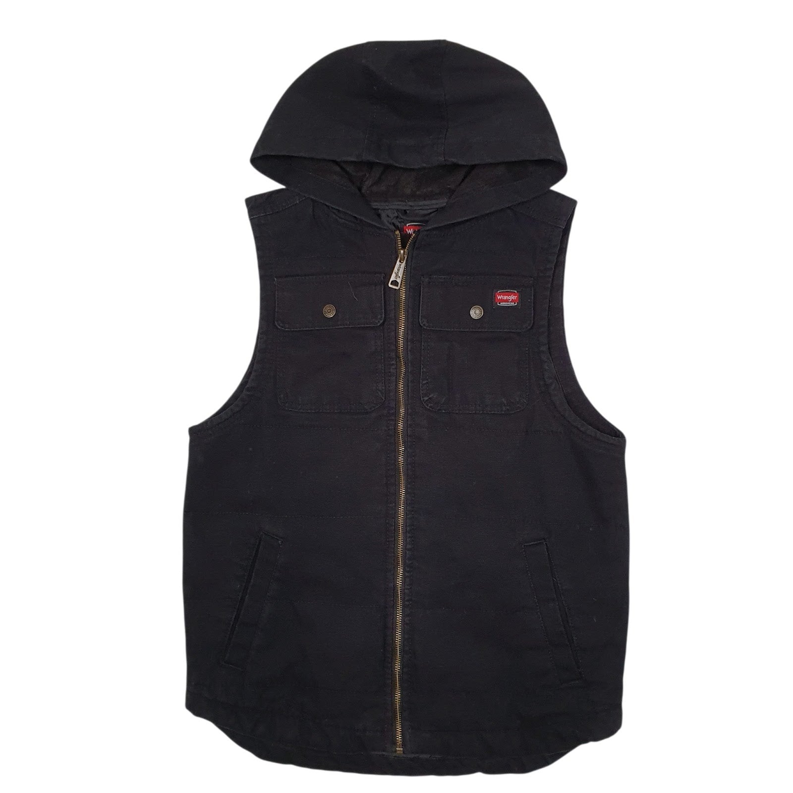 Mens Black Wrangler Vest Bodywarmer Hoodie Workwear  Coat