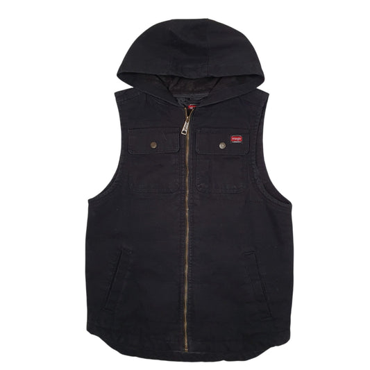 Mens Black Wrangler Vest Bodywarmer Hoodie Workwear  Coat