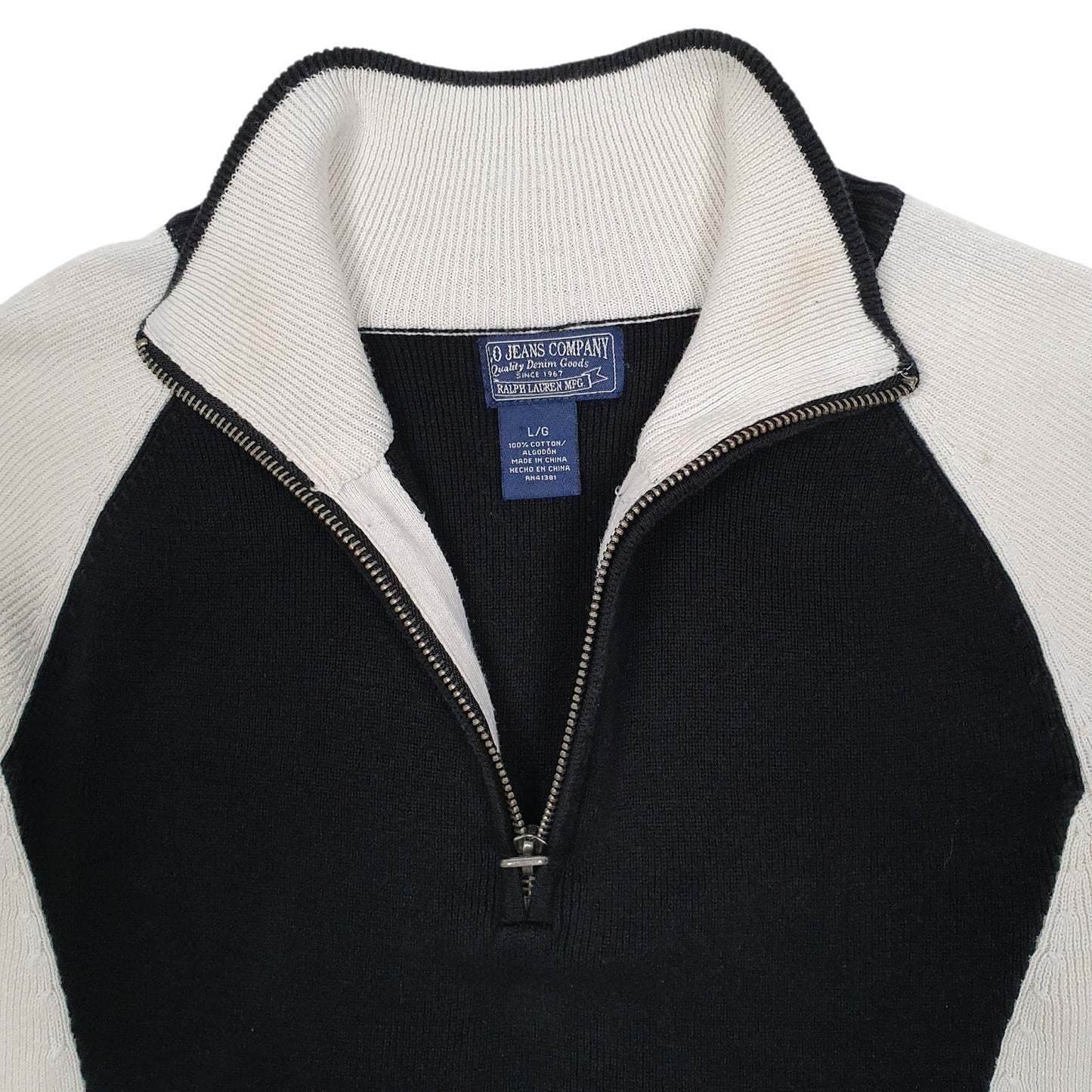 Womens Black Ralph Lauren Polo Jeans Co Quarter Zip Jumper