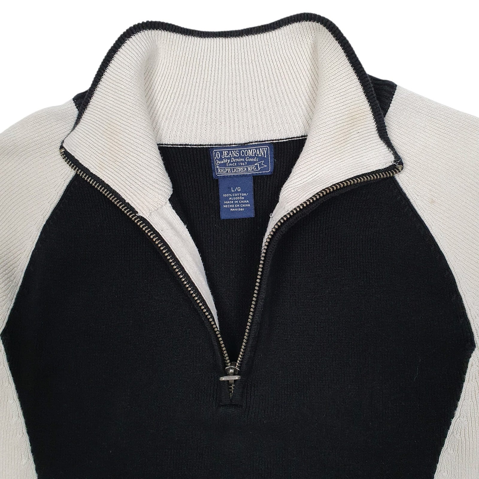 Womens Black Ralph Lauren Polo Jeans Co Quarter Zip Jumper
