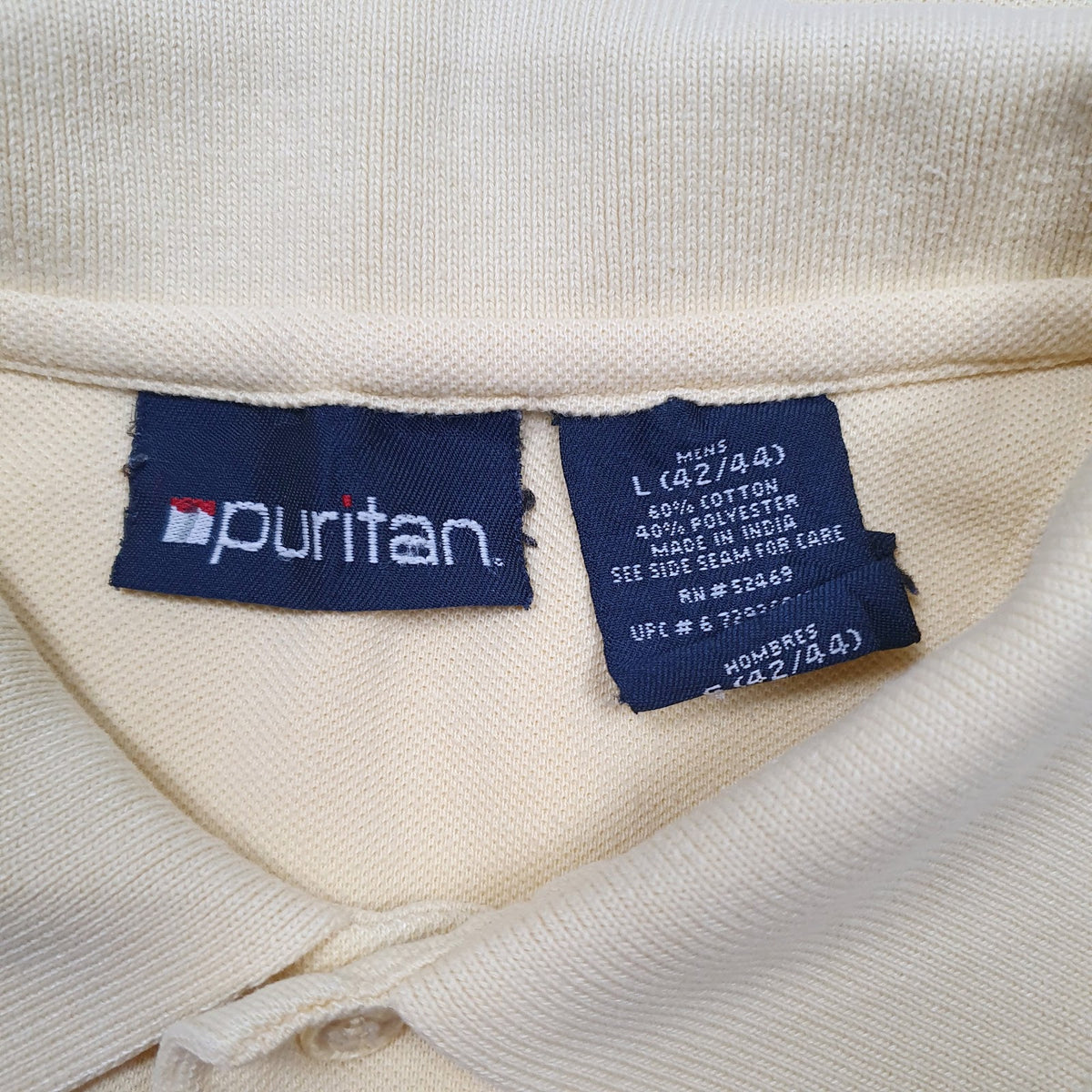 Mens Yellow Puritan   Polo Shirt