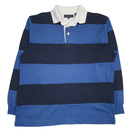 Mens Blue Siegfried Rugby Long Sleeve Polo Shirt
