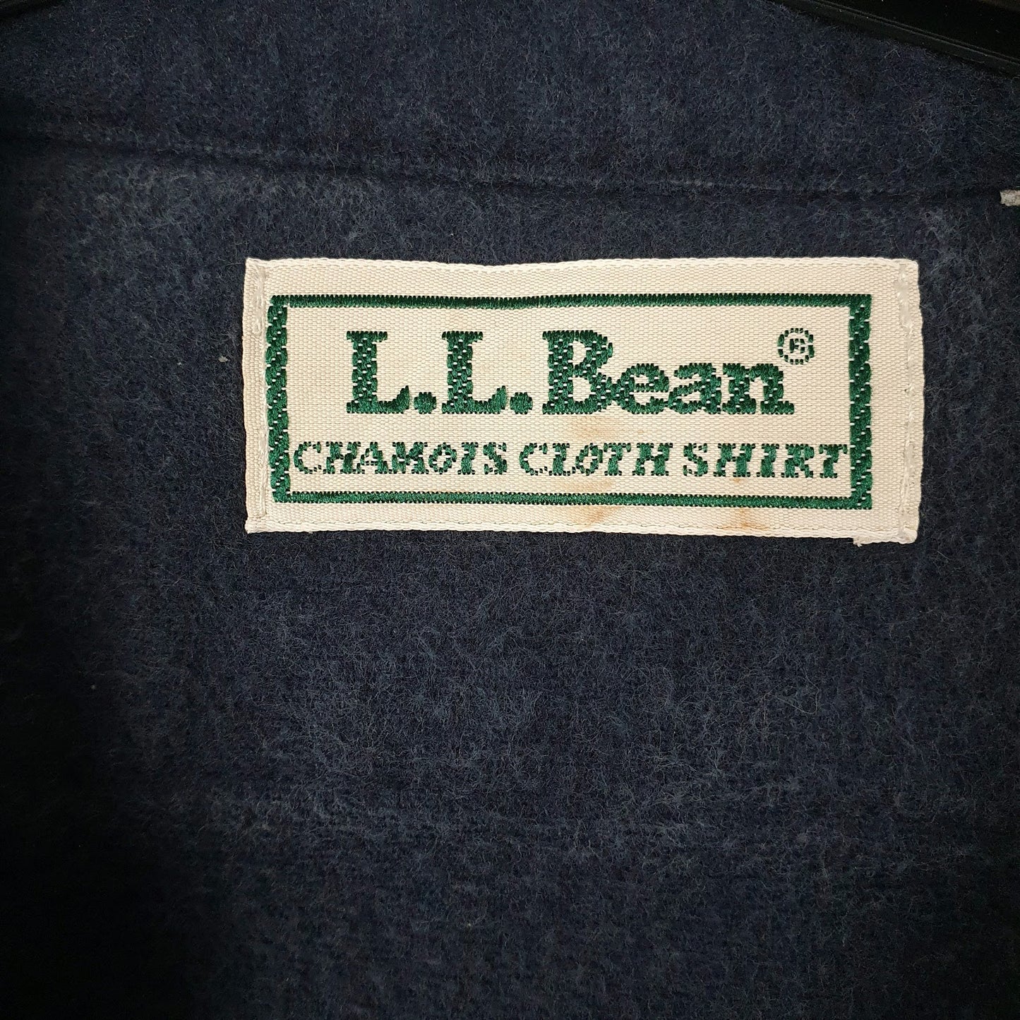 Mens Navy L.L.Bean Chamois  Shirt
