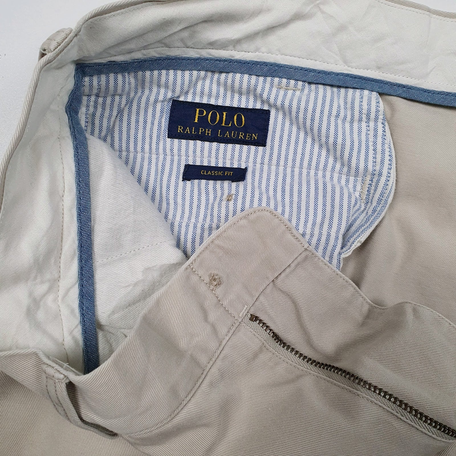 Mens Beige Polo Ralph Lauren Classic Fit  Trousers