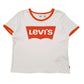 Womens White Levis Spellout Short Sleeve T Shirt