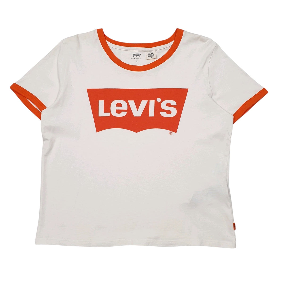 Womens White Levis Spellout Short Sleeve T Shirt