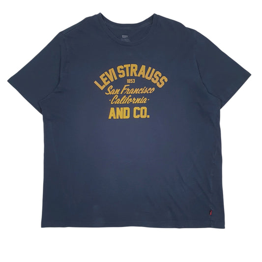 Mens Navy Levis Spellout Short Sleeve T Shirt