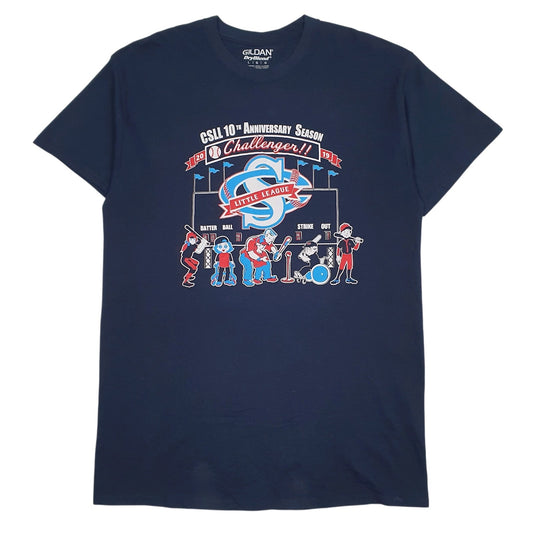 Mens Navy Gildan Little League Short Sleeve T Shirt