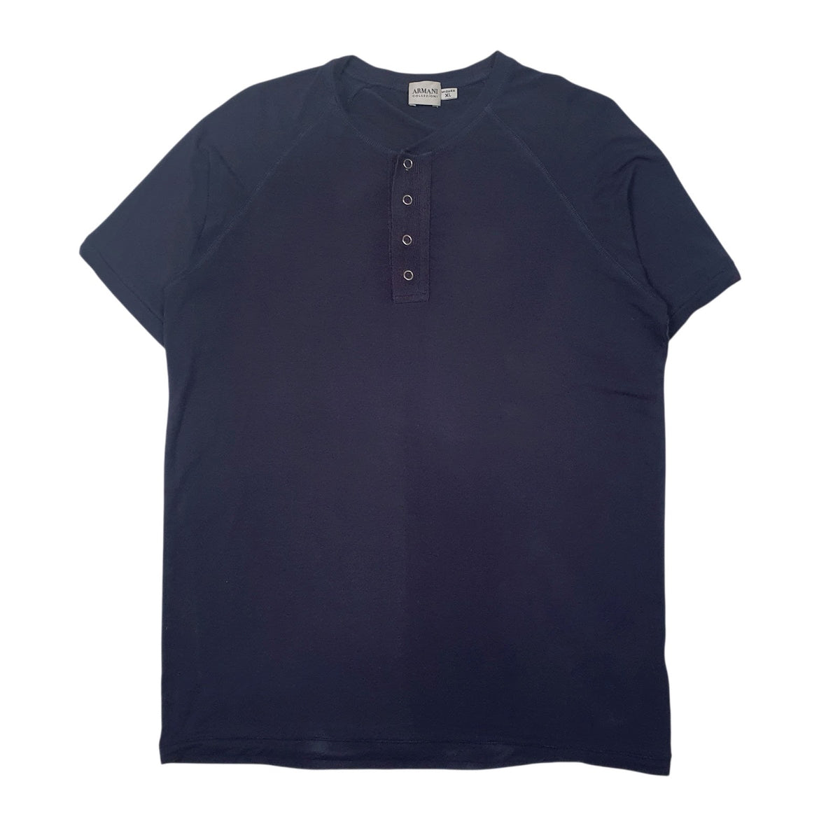 Womens Navy Armani Henley Short Sleeve T Shirt
