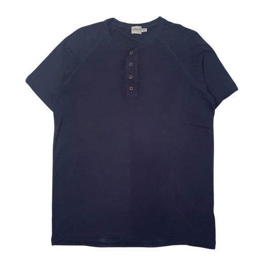 Womens Navy Armani Henley Short Sleeve T Shirt