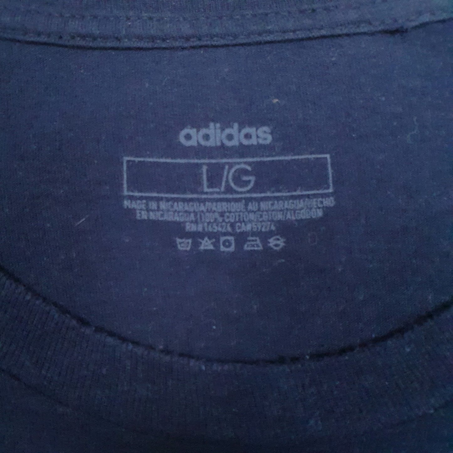 Mens Navy Adidas Spellout  T Shirt