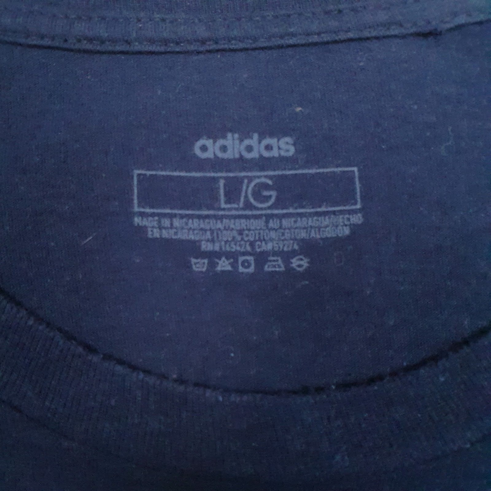 Mens Navy Adidas Spellout  T Shirt