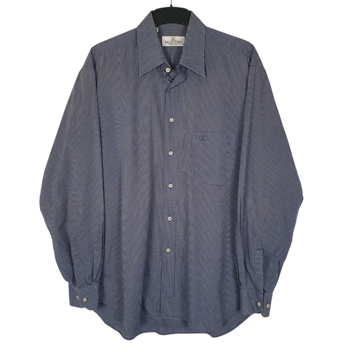 Mens Blue Valentino  Long Sleeve Shirt
