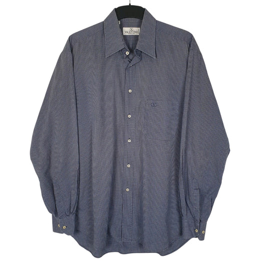 Mens Blue Valentino  Long Sleeve Shirt